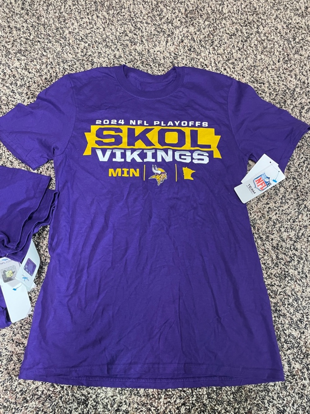 NFL Official Minnesota Vikings Playoff Merch Bundle Of 3 Tees S/M | All NWT - Picture 3 of 4